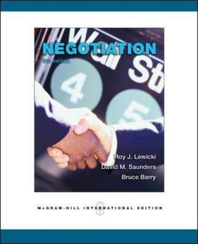 Negotiation [Paperback] 5e by Roy Lewicki