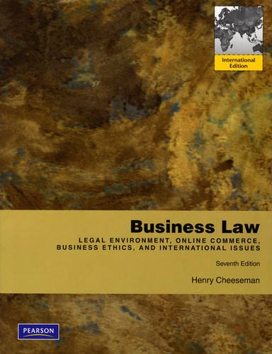 Business Law: International Edition [Paperback] 7e by Cheeseman
