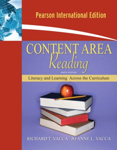 Content Area Reading: Literacy and Learning Across the Curriculum [Paperback] 9e by Richard T. Vacca