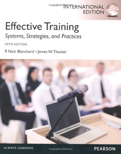 Effective Training, Int'l Edition [Paperback] 5e by Blanchard - Smiling Bookstore