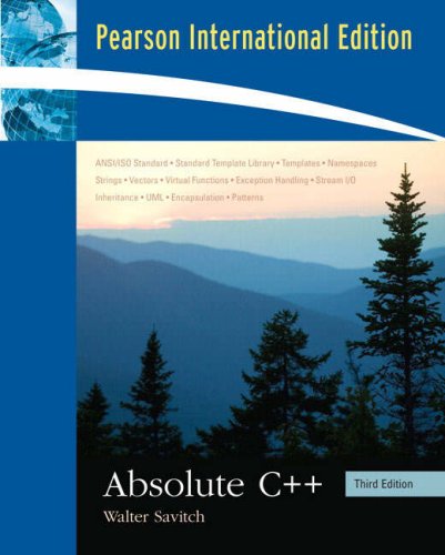 Absolute C++ [Paperback] 3e by Walter Savitch