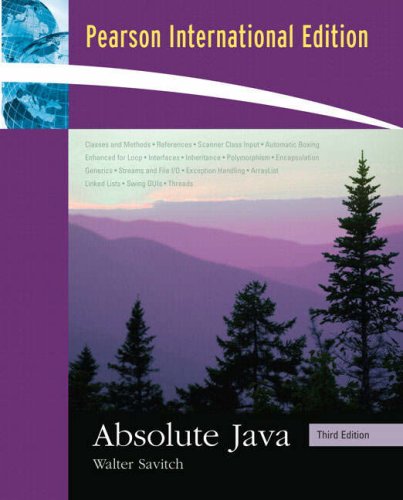 Absolute Java [Paperback] 3e by Walter Savitch