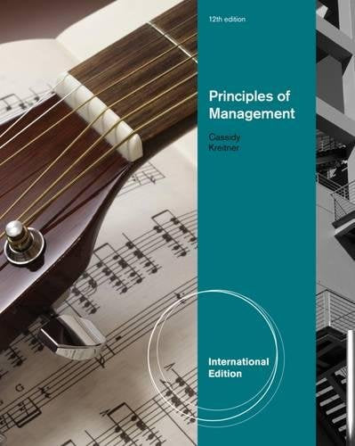 Principles of Management [Paperback] 12e by Carlene Cassidy