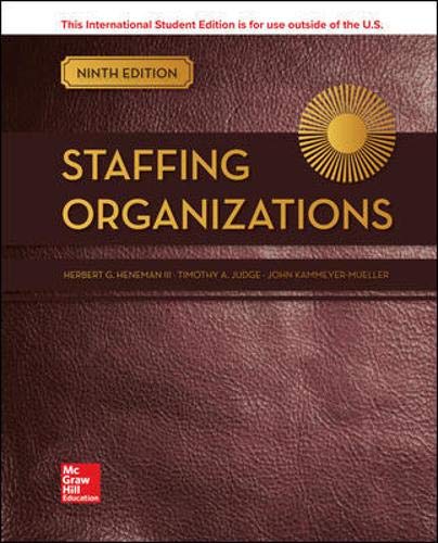 Staffing Organizations [Paperback] 9e by Heneman; Judge and Kammeyer-Mueller - Smiling Bookstore :-)