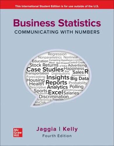 ISE Business Statistics: Communicating with Numbers [Paperback] 4e by Sanjiv Jaggia