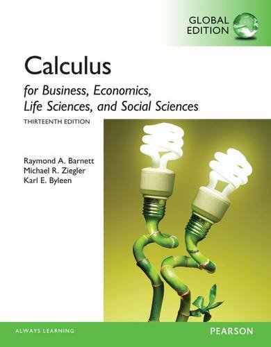 Calculus for Business, Economics, Life Sciences and Social Sciences [Paperback] 13e by Barnett - Smiling Bookstore