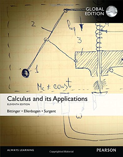 Calculus And Its Applications, Global Edition [Paperback] 11e by Bittinger - Smiling Bookstore :-)