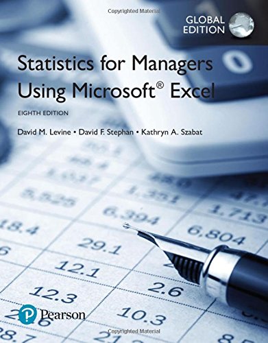 Statistics for Managers Using Microsoft Excel, Global Edition [Paperback] 8e by Levine - Smiling Bookstore :-)