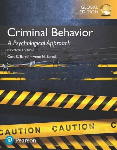 Criminal Behavior: A Psychological Approach, Global Edition [Paperback] 11e by Bartol - Smiling Bookstore