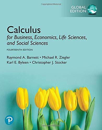 Calculus for Business, Economics, Life Sciences, and Social Sciences, Global Edition [Paperback] 14e by Barnett - Smiling Bookstore